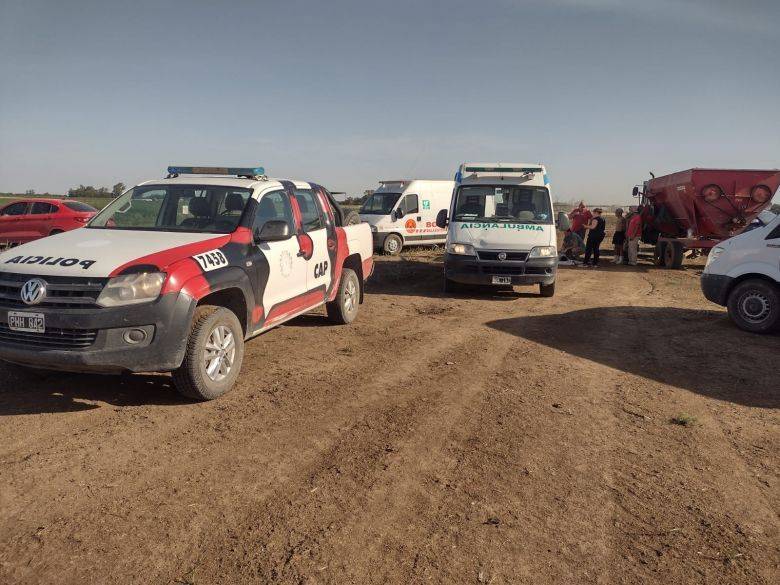 Trabajador rural sufrió heridas graves al caer de una maquina mientras trabajaba