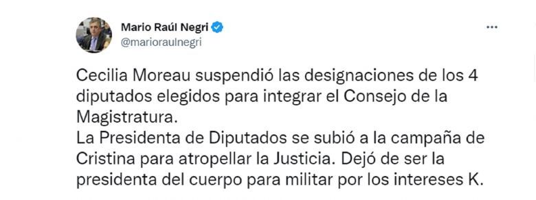 Moreau suspendió una resolución 