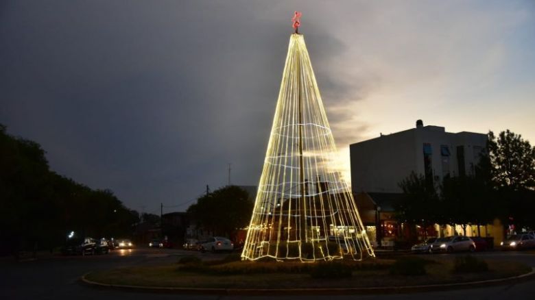 Encendieron el Árbol de Navidad en la costanera