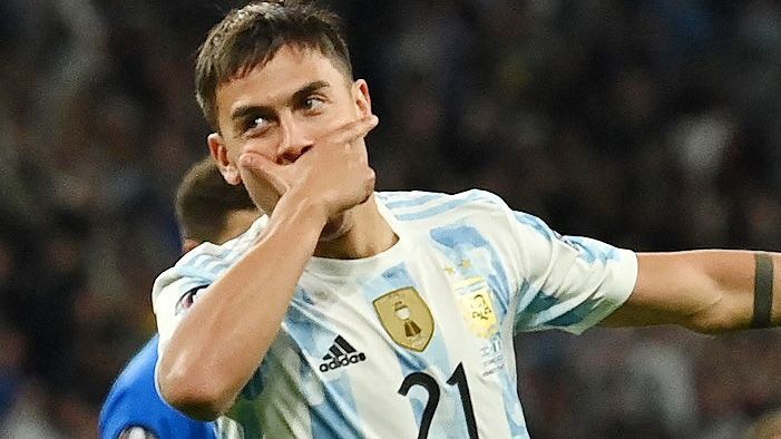 Dybala se sumó a la fiesta de Argentina campeona