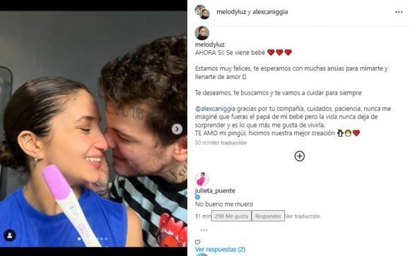 Alex Caniggia y Melody Luz dieron la noticia más esperada: ¡se viene el bebé!