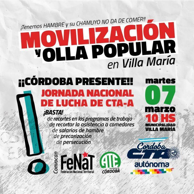Gremios de trabajadores realizan una movilización