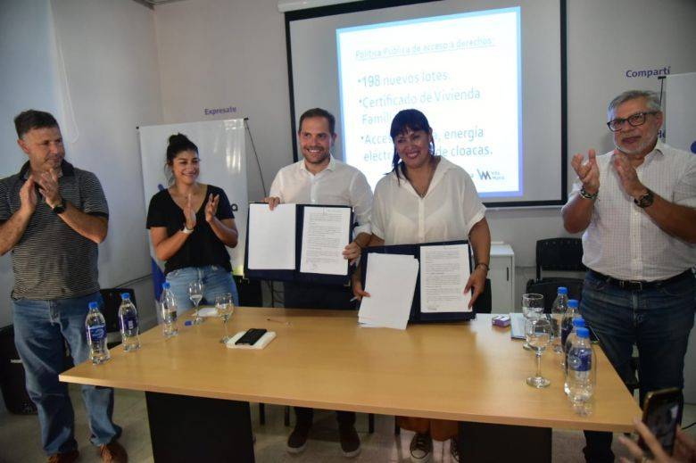 Mediante un convenio con Renabap, la ciudad contará con 198 nuevos lotes para viviendas 