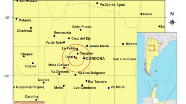 Un sismo se sintió en varias localidades cordobesas