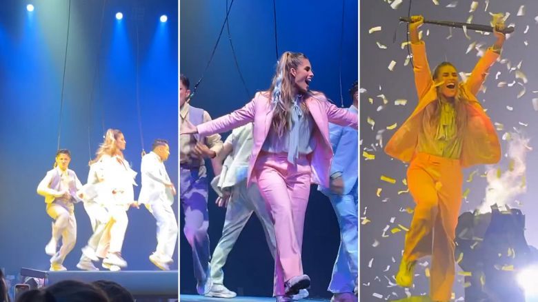 Julieta Poggio debutó en Fuerza Bruta: acrobacia, baile y mucho entusiasmo