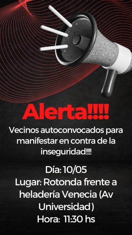 Marcha contra la inseguridad en Villa María