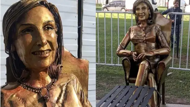 Inauguraron una estatua de Mirtha Legrand