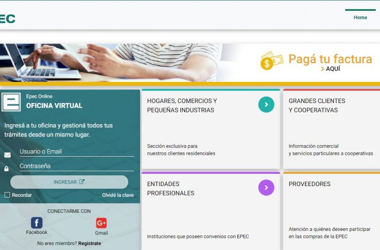 La página web y la App de Epec ya funcionan con normalidad 