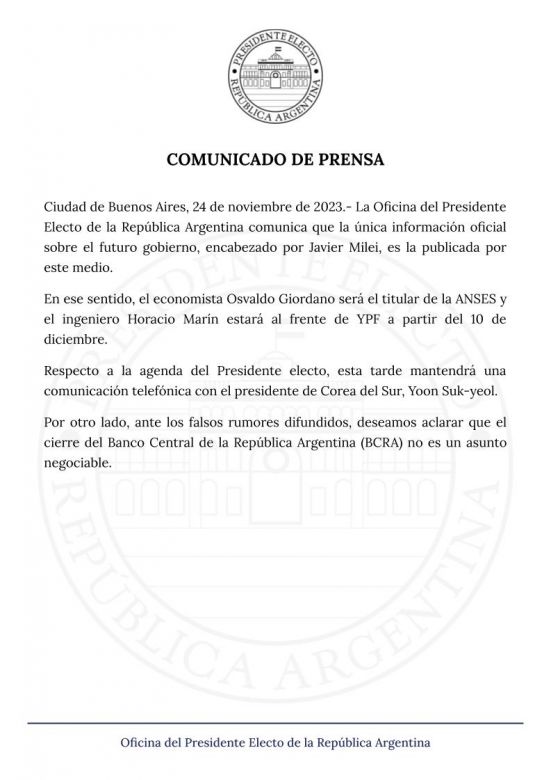 Horacio Marín será el próximo titular de YPF