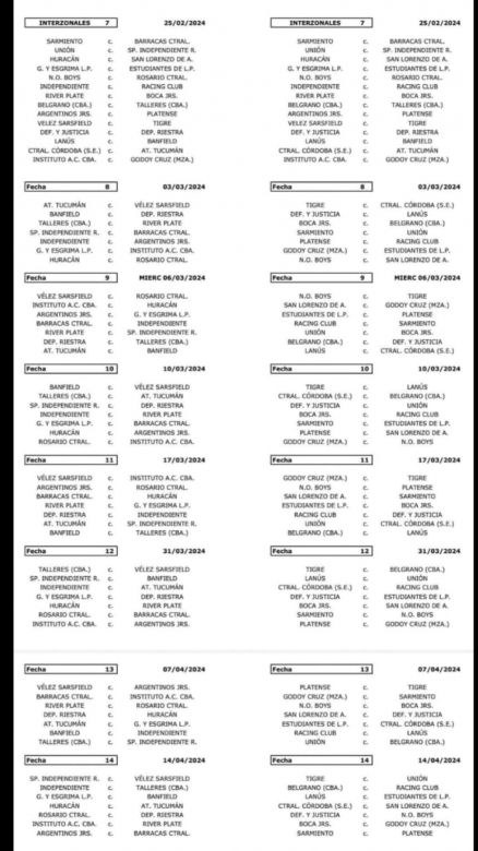 Se conoció el fixture de la Copa de la Liga 2024