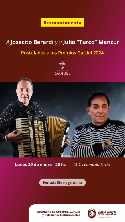 Reconocimiento para Josecito Berardi y el "Turco" Julio