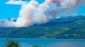 Buscan contener el incendio en el Parque Los Alerces