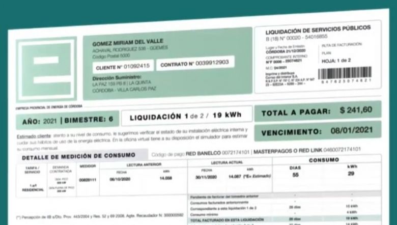 Aumenta el importe de la boleta de EPEC por la quita de subsidios nacionales