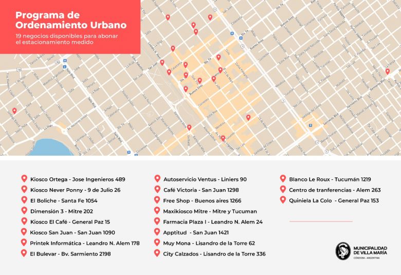 Incorporaron 19 comercios para poder pagar el Estacionamiento medido
