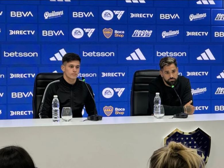 Milton Giménez y Brian Aguirre fueron presentados como refuerzos de Boca