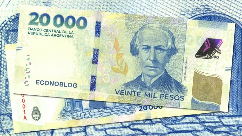 Comienza a circular el nuevo billete de $20 mil con la imagen de Alberdi
