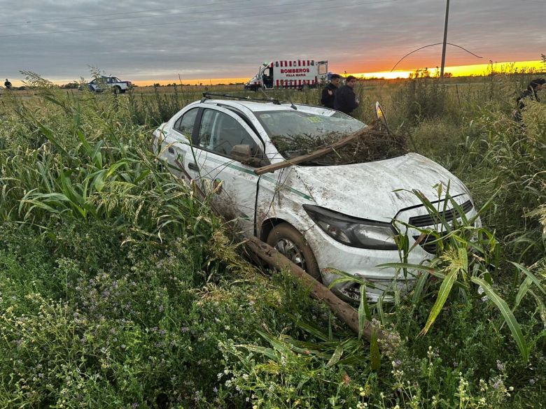Falleció un taxista tras volcar con su auto en la ruta 158, cerca de Villa María