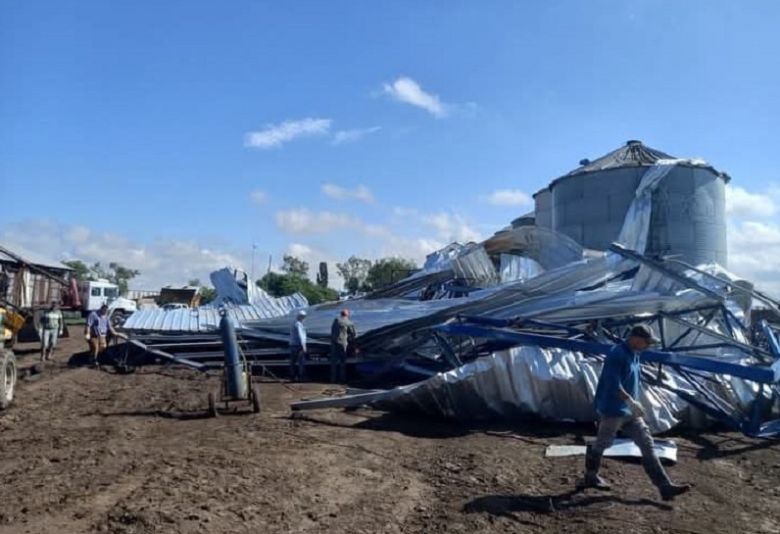 Un tornado destruyó un tambo estabulado en Pascanas