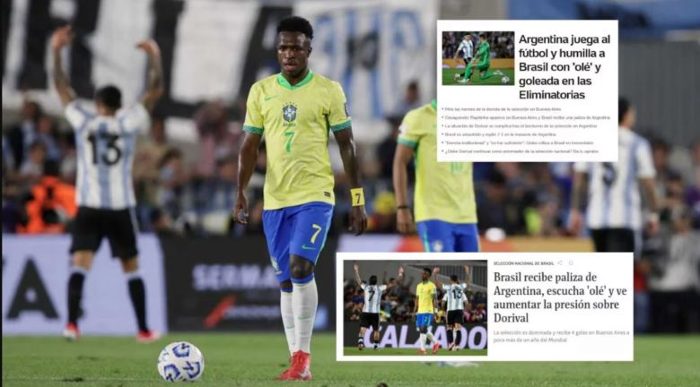 "Vergüenza histórica": las fulminantes tapas en Brasil tras la goleada de Argentina