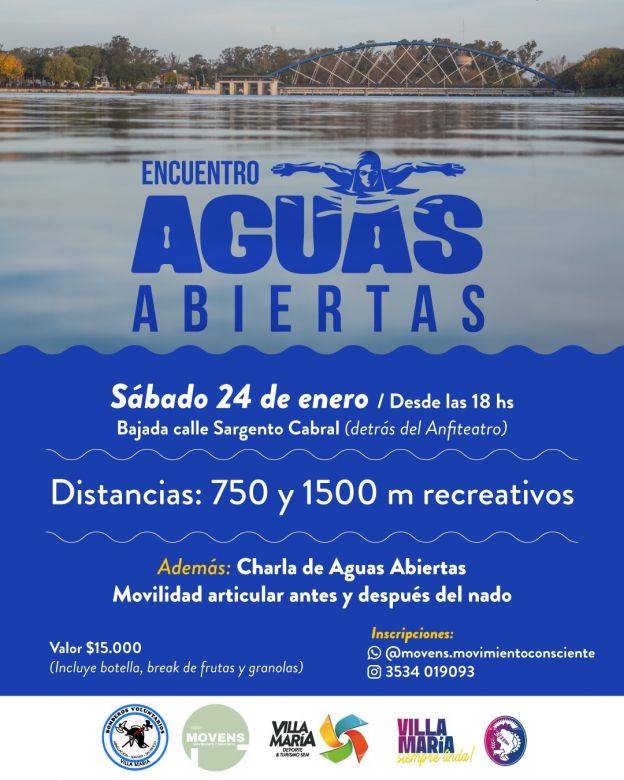 Gran encuentro de aguas abiertas en Villa Mar&iacute;a: Una jornada de deporte y salud en el lago 