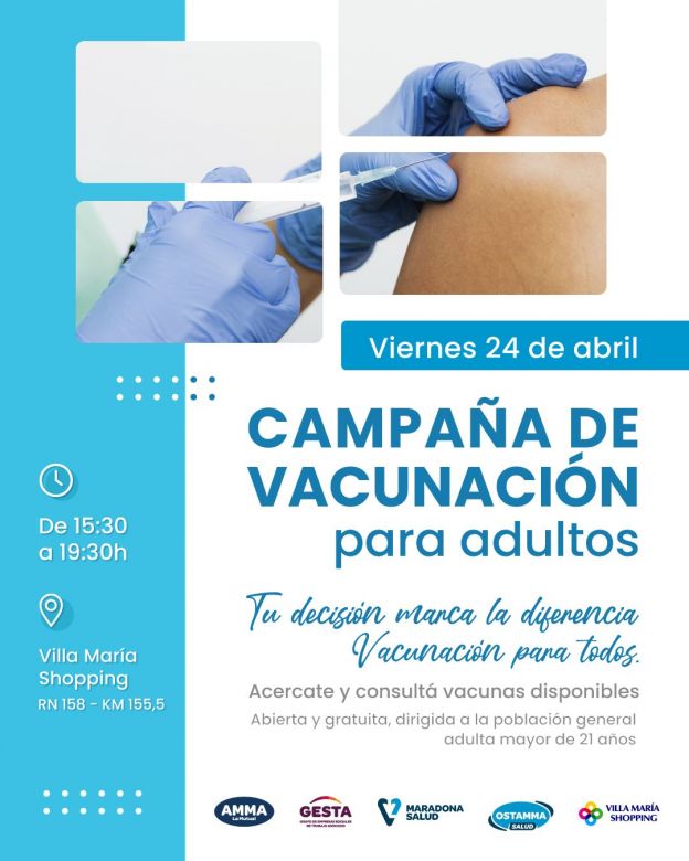 Campa&ntilde;a de vacunaci&oacute;n gratuita para adultos en el shopping