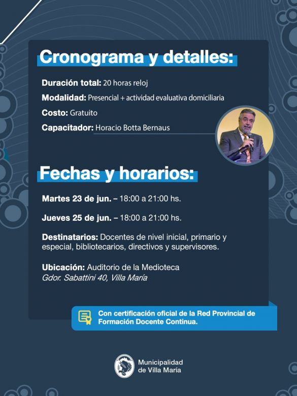 Villa Mar&iacute;a lanza una capacitaci&oacute;n gratuita en seguridad y educaci&oacute;n vial