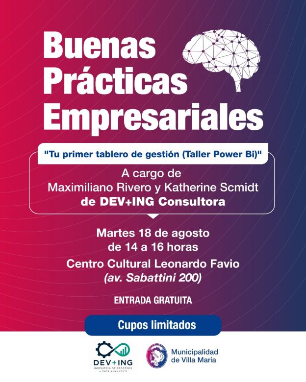 Villa Mar&iacute;a lanza un taller gratuito de Power BI para emprendedores y profesionales
